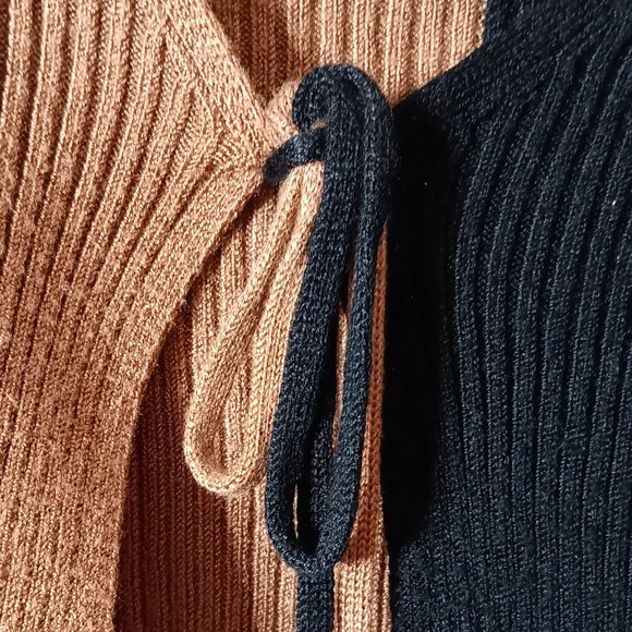 Hazel Moon Women's Tie Front Long Sleeve Rib Knit Shrug Sweaters Cardigan - Picture 3 of 14